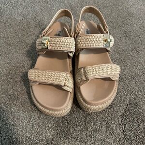 Steve Madden Bigmona Raffia Platform Sandal